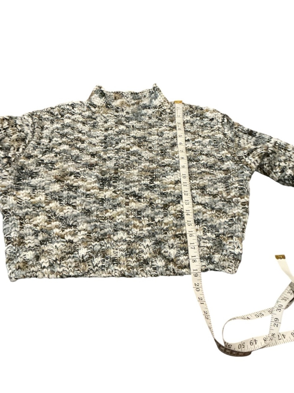 Black Tape Chunky Knit Sweater Women Size M Cozy Textured Pullover Neutral Tones - Picture 5 of 8
